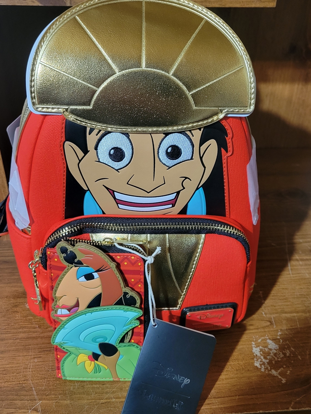 Loungefly The Emperors New Groove Kuzco Mini Backpack And Card Holder Set. Nwt